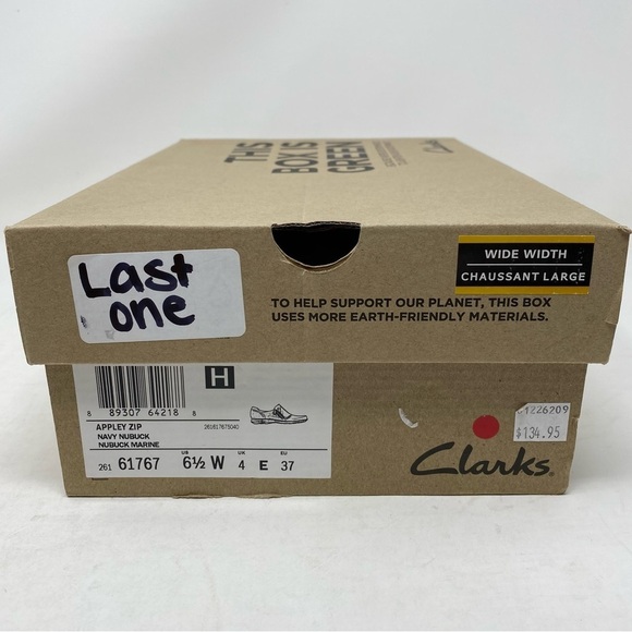 Clarks Appley Zip Navy Nubuck Loafers WIDE - Picture 7 of 7